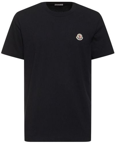 Moncler Pack Of 3 Cotton T-Shirts - Black