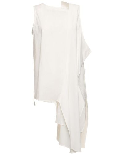 Yohji Yamamoto Top asimmetrico in cotone - Bianco