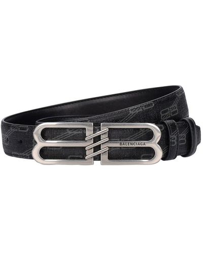 Balenciaga 30mm Reversible Monogram Belt - Black