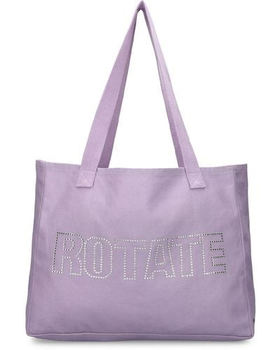 ROTATE BIRGER CHRISTENSEN Logo Organic Cotton Canvas Tote Bag - Purple