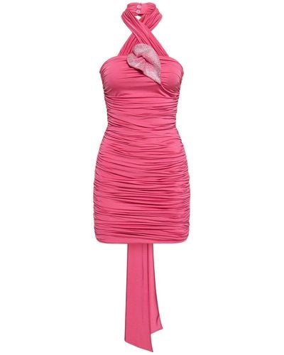 GIUSEPPE DI MORABITO Embellished Satin Mini Dress - Pink