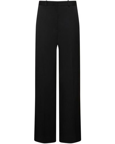 Lanvin Pantalones anchos crepé de lana con cintura alta - Negro