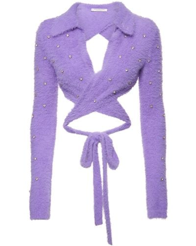 Philosophy Di Lorenzo Serafini Embellished Fuzzy Sweater - Purple