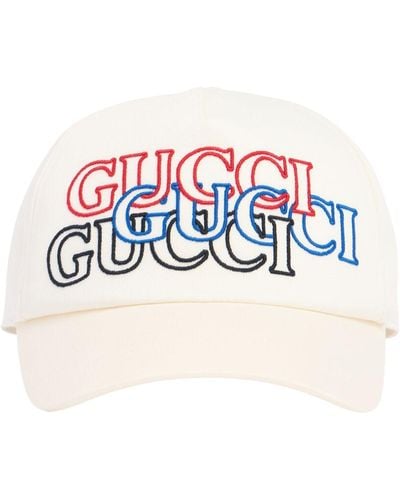 Gucci Gorra de baseball de algodón con bordado - Blanco