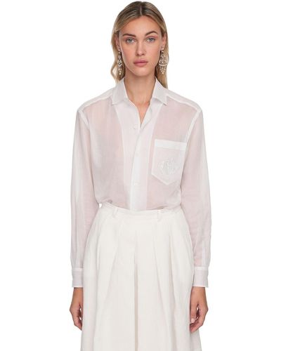 Ralph Lauren Collection コットンシアーシャツ - ホワイト