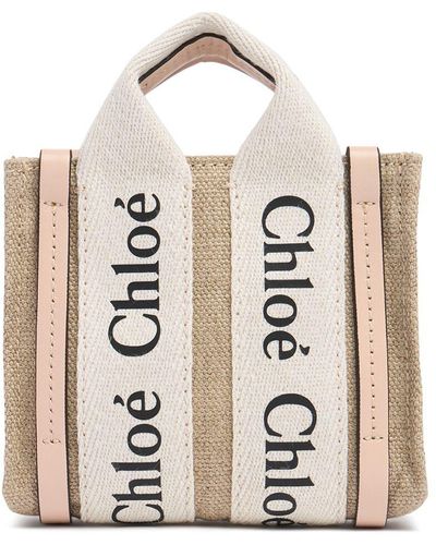 Chloé Nano Woody Canvas Top Handle Bag - Multicolor