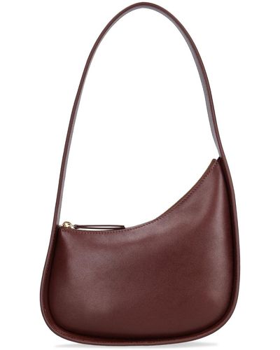 The Row Smooth Leather Half Moon Shoulder Bag - Purple