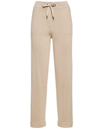 Brunello Cucinelli Pantalones deportivos de punto de algodón - Neutro