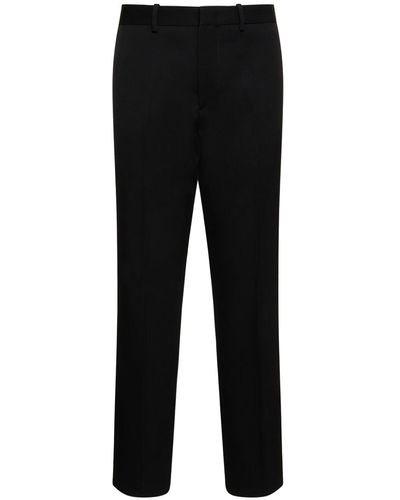 Jil Sander Regular Fit Straight Wool Trousers - Black