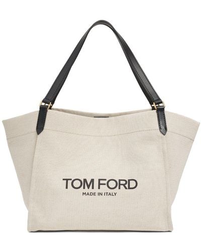 Tom Ford Grand sac cabas en toile amalfi - Blanc