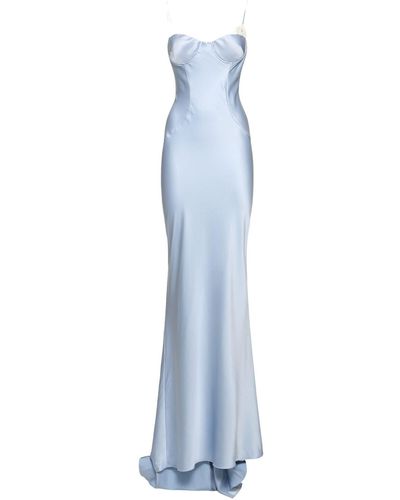 Ermanno Scervino Silk Maxi Slip Dress - Blue