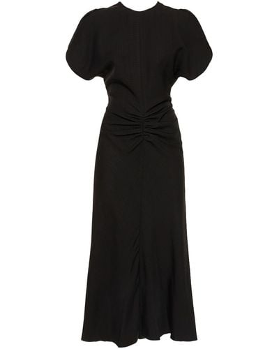 Victoria Beckham ビスコースギャザードレス - ブラック