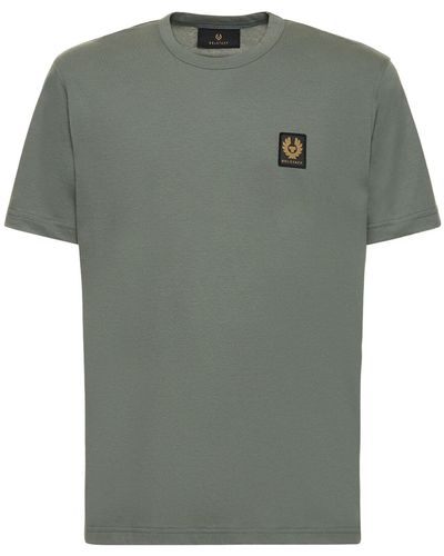 Belstaff T-shirt in jersey di cotone con logo - Verde