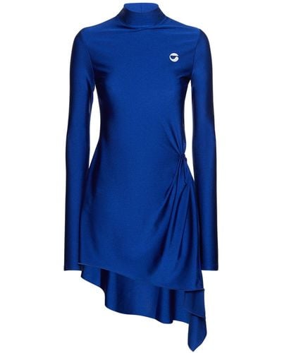 Coperni High Neck Draped Mini Dress - Blue