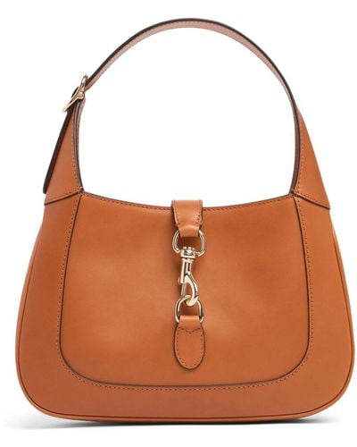 Gucci Small Jackie Leather Shoulder Bag - Brown