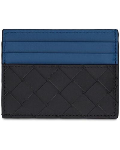Bottega Veneta Intrecciato Leather Credit Card Case - Blue