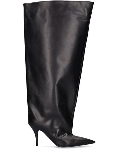 Balenciaga 90Mm Waders Leather Boots - Gray