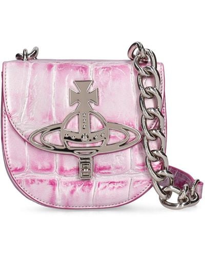 Vivienne Westwood Sofia Saddle Leather Shoulder Bag - Pink