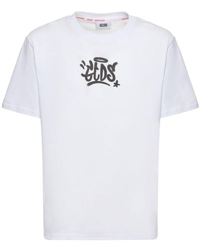 Gcds T-shirt Aus Baumwolljersey Mit Logo - Weiß