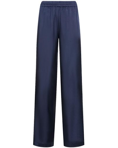 Aspesi Pantalon ample en satin - Bleu