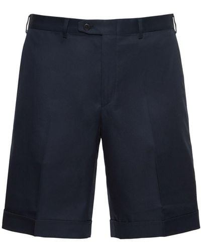 Brioni Lerici Cotton Gabardine Bermuda Shorts - Blue