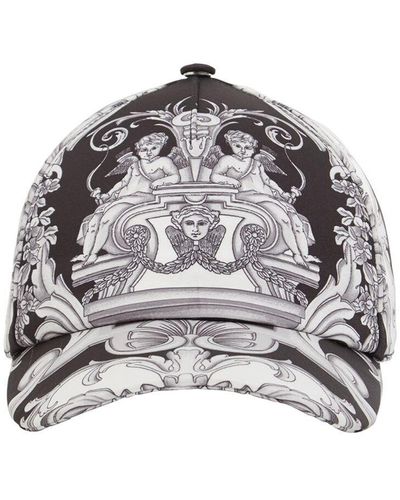Versace Cappello Silver Baroque In Techno Twill - Grigio