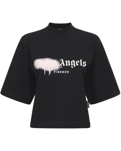Palm Angels Lvr Exclusive Spray Logo コットンtシャツ - ブラック