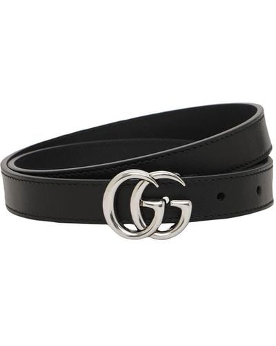 Gucci 2Cm Gg Marmont Leather Belt - White