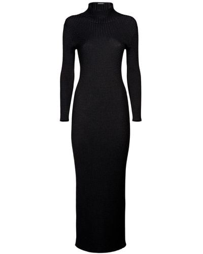 Balenciaga Fitted Wool Dress - Black
