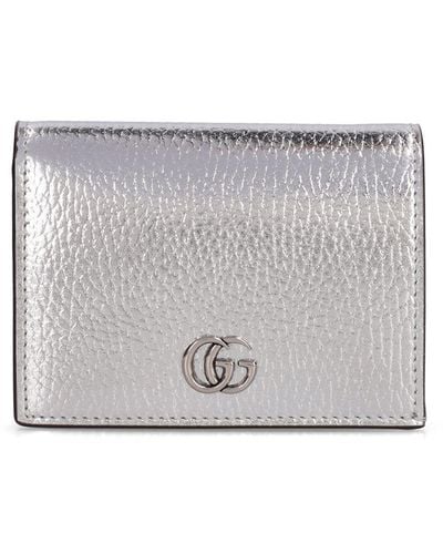 Gucci gg Petite Marmont Leather Wallet - Gray