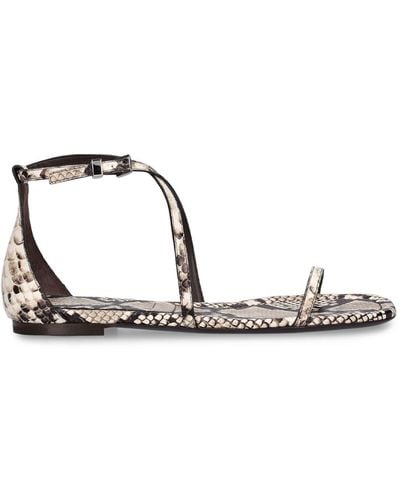 Michael Kors 5mm Polly Runway Python Print Sandals - Black