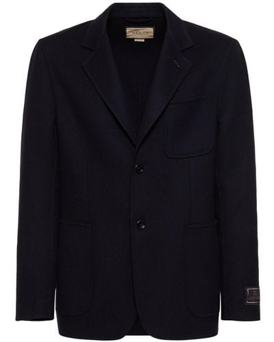 Gucci Palma Wool Blend Formal Jacket - Blue