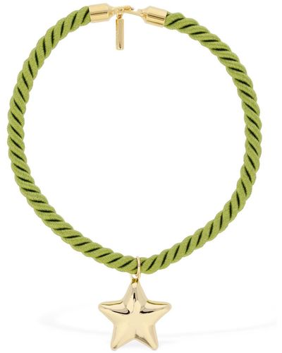 Timeless Pearly Star charm cotton wire collar necklace - Amarillo