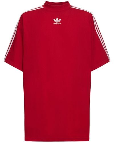 Balenciaga Adidas Oversize Cotton T-shirt - Red