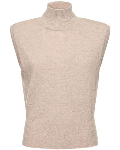 Reformation Arco Sleeveless Cashmere Jumper - Natural