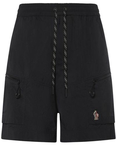 3 MONCLER GRENOBLE Shorts in nylon ripstop - Nero