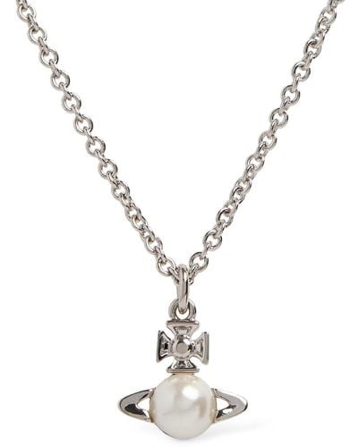 Vivienne Westwood Balbina Faux Pearl Pendant Necklace - Metallic
