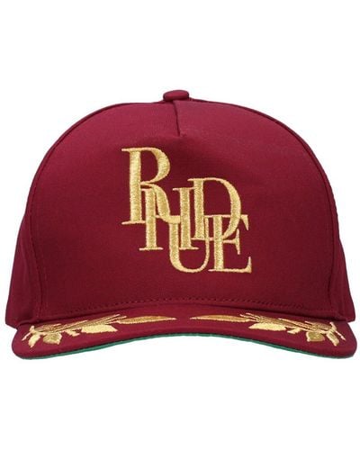 Rhude Cappello Podium In Cotone Con Logo - Rosso