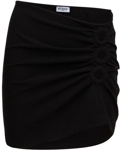 Musier Paris Schanel Stretch Jersey Mini Skirt - Black