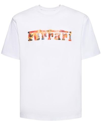 Ferrari Logo Oversize Cotton Jersey T-shirt - Weiß