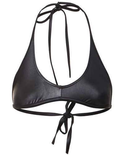 Palm Angels Monogram Crossover Lycra Bikini Top - Black