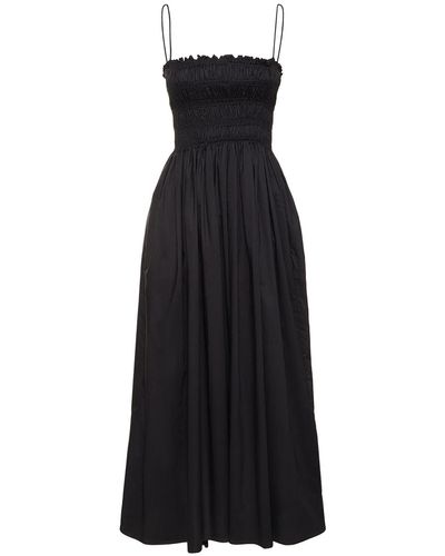 Matteau Vestido maxi de popelina de algodón orgánico - Negro