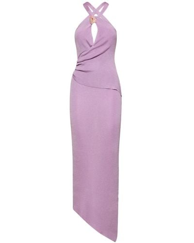 Baobab Serafina Tech Knit Halter Long Dress - Purple