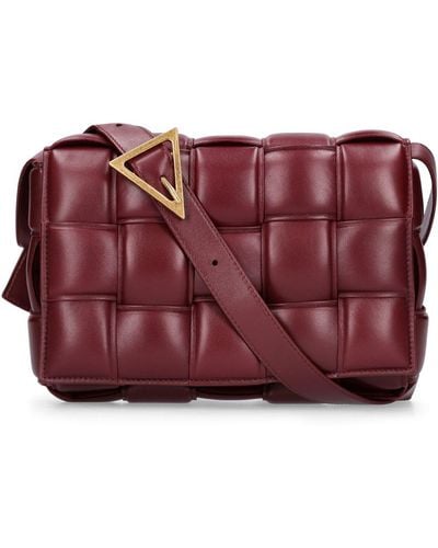 Bottega Veneta Padded Cassette Leather Crossbody Bag - Purple