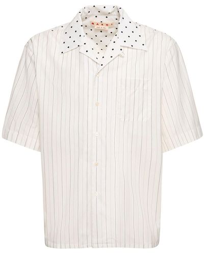 Marni ウーブンコットンボウリングシャツ - ホワイト