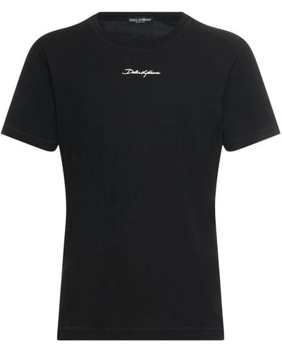 Dolce & Gabbana T-shirt Aus Baumwolljersey - Schwarz