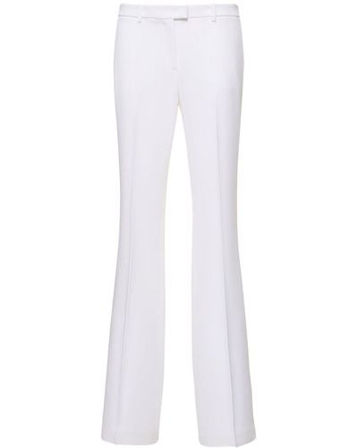 Michael Kors Haylee Mid Rise Crepe Flared Pants - White