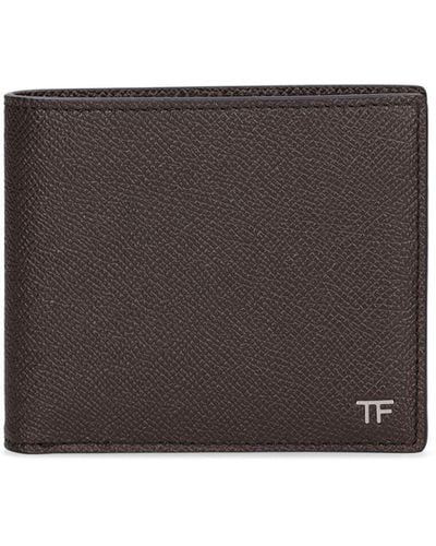 Tom Ford Saffiano Leather Bifold Wallet - Gray