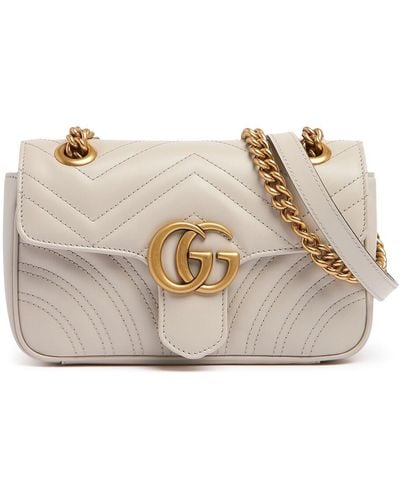 Gucci Mini gg Marmont Matelassé Leather Bag - Natural