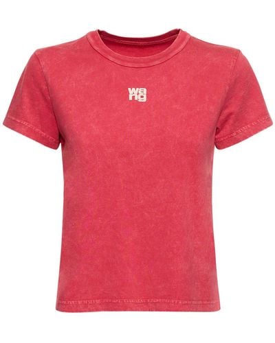 Alexander Wang T-shirt Aus Baumwolljersey "essential" - Pink